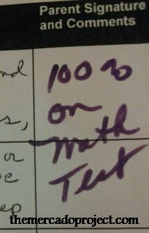 math test score text